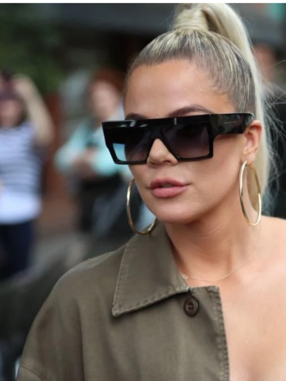 Celine Oversized Black Rectangular Shield Sunglasses
